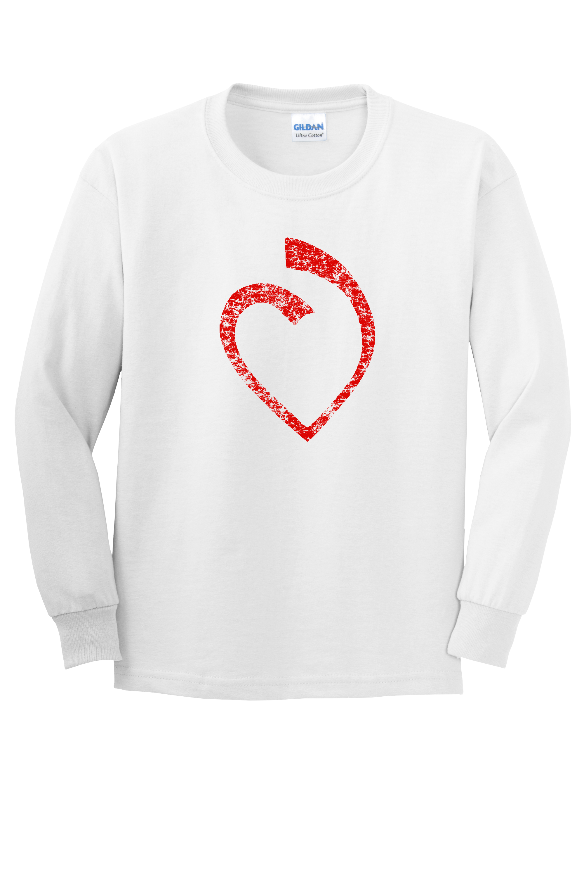 SHA Cotton L/S Heart T-Shirt -WHITE