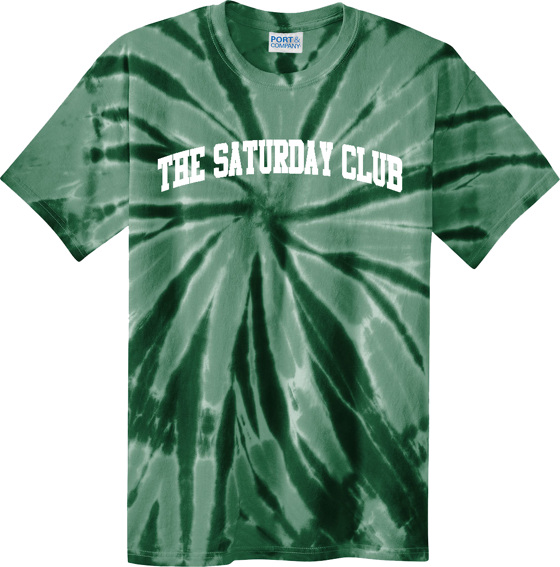 The Saturday Club Tie Dye T-Shirt -FOREST GREEN