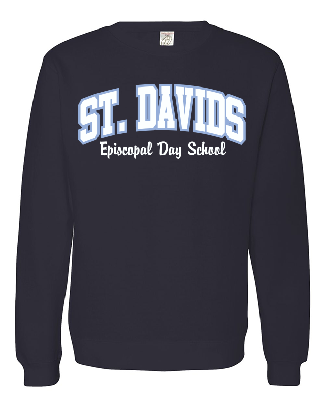 SDEDS Pullover Appliqued Crew Neck Sweatshirt -CLASSIC NAVY
