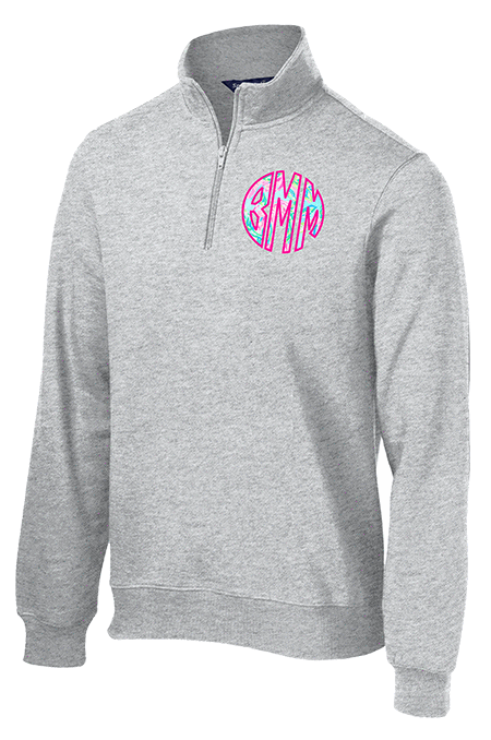 Lilly Appliqued Embroidered Adult 1/4-Zip Sweatshirt